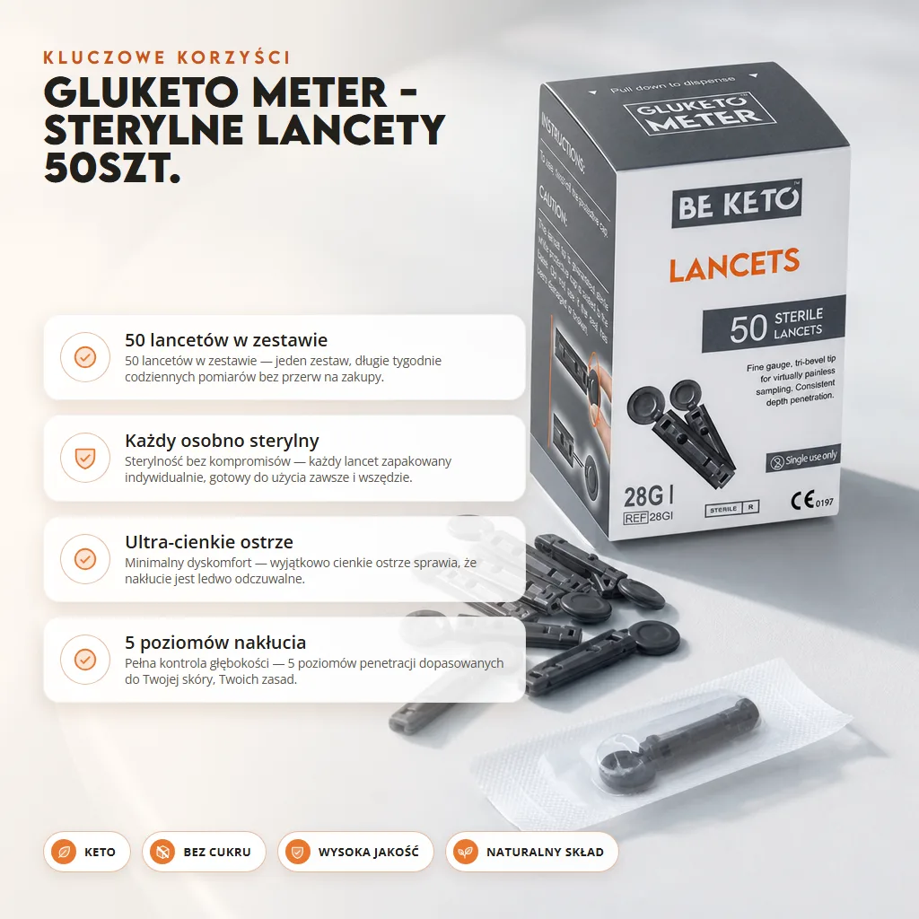 GluKeto Meter – Sterylne Lancety 50szt.