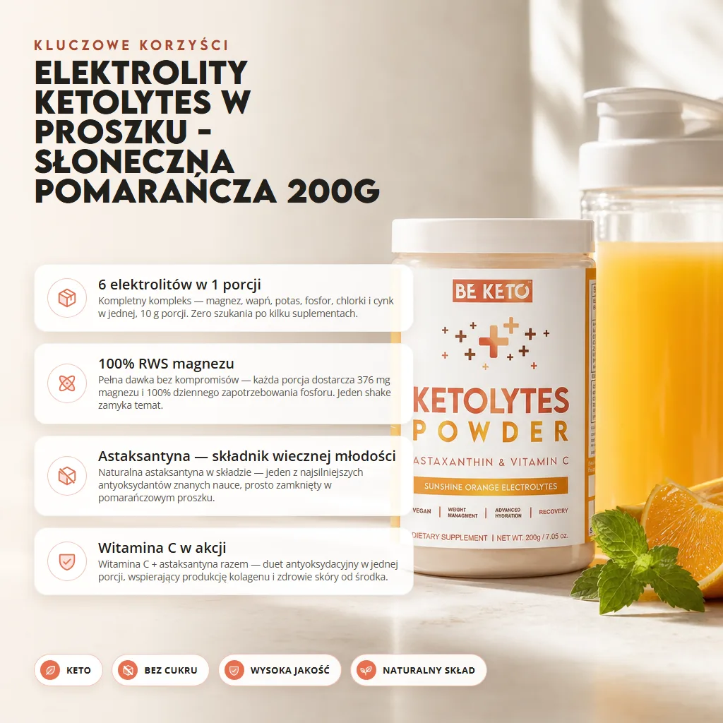 Elektrolity Ketolytes w Proszku – Słoneczna Pomarańcza 200g