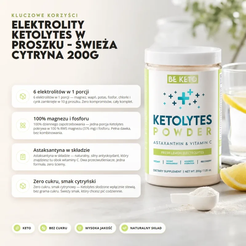 Elektrolity Ketolytes w Proszku – Świeża Cytryna 200g