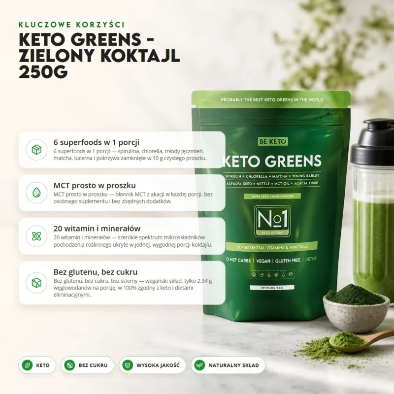Keto Greens – Zielony Koktajl 250g – Benefit Keto Greens – Zielony Koktajl 250g