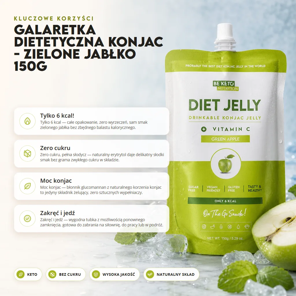 Galaretka Dietetyczna Konjac – Zielone Jabłko 150g