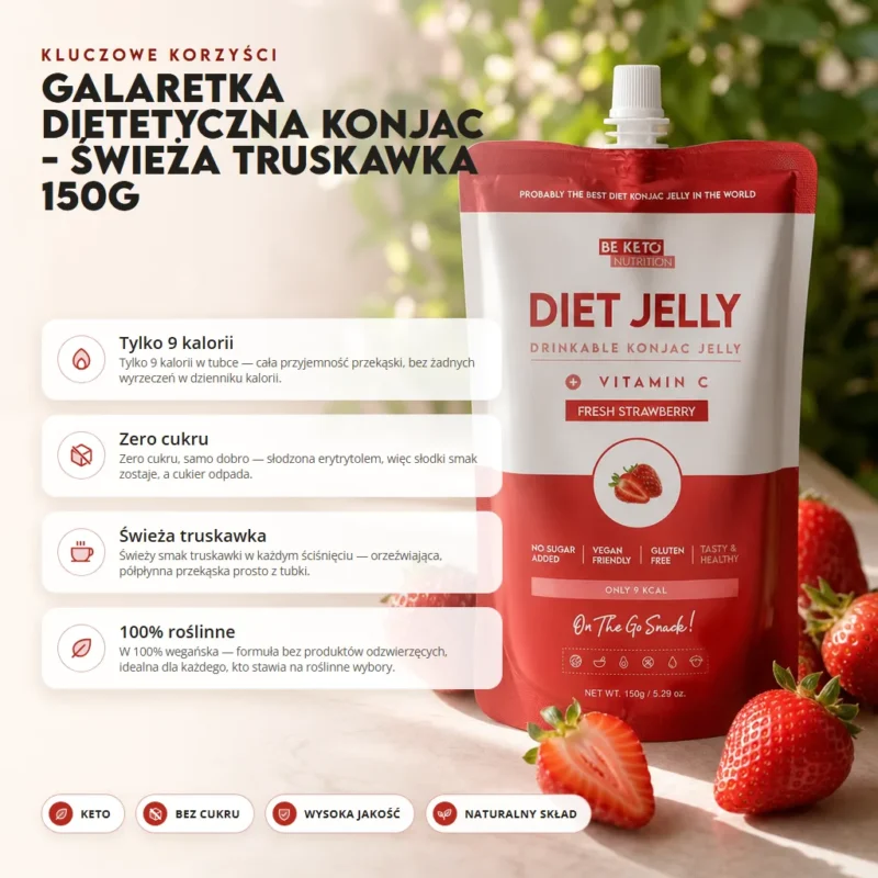 Galaretka Dietetyczna Konjac – Świeża Truskawka 150g – Benefit Galaretka Dietetyczna Konjac – Świeża Truskawka 150g