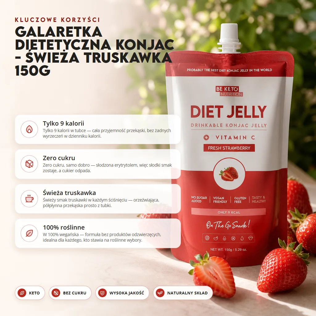 Galaretka Dietetyczna Konjac – Świeża Truskawka 150g