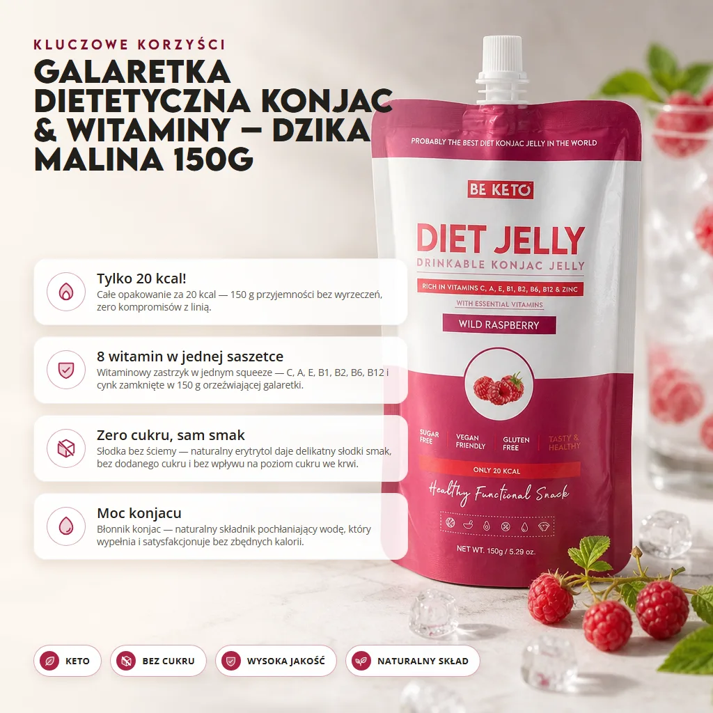 Galaretka Dietetyczna Konjac & Witaminy – Dzika Malina 150g