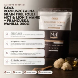 Kawa Rozpuszczalna – Brain Fuel (Olej MCT & Lion’s Mane) – Francuska Wanilia 250g
