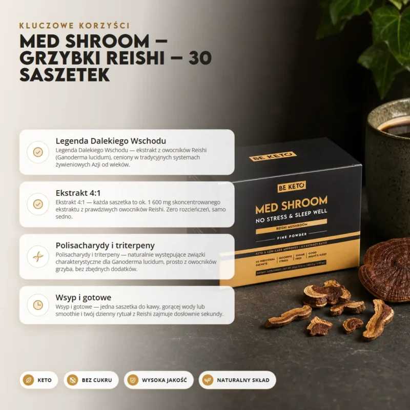 Med Shroom – Grzybki Reishi – 30 saszetek