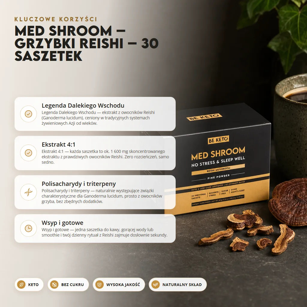 Med Shroom – Grzybki Reishi – 30 saszetek