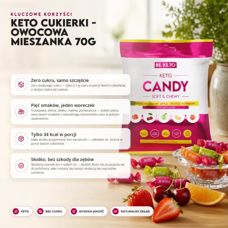 Keto Cukierki – Owocowa Mieszanka 70g
