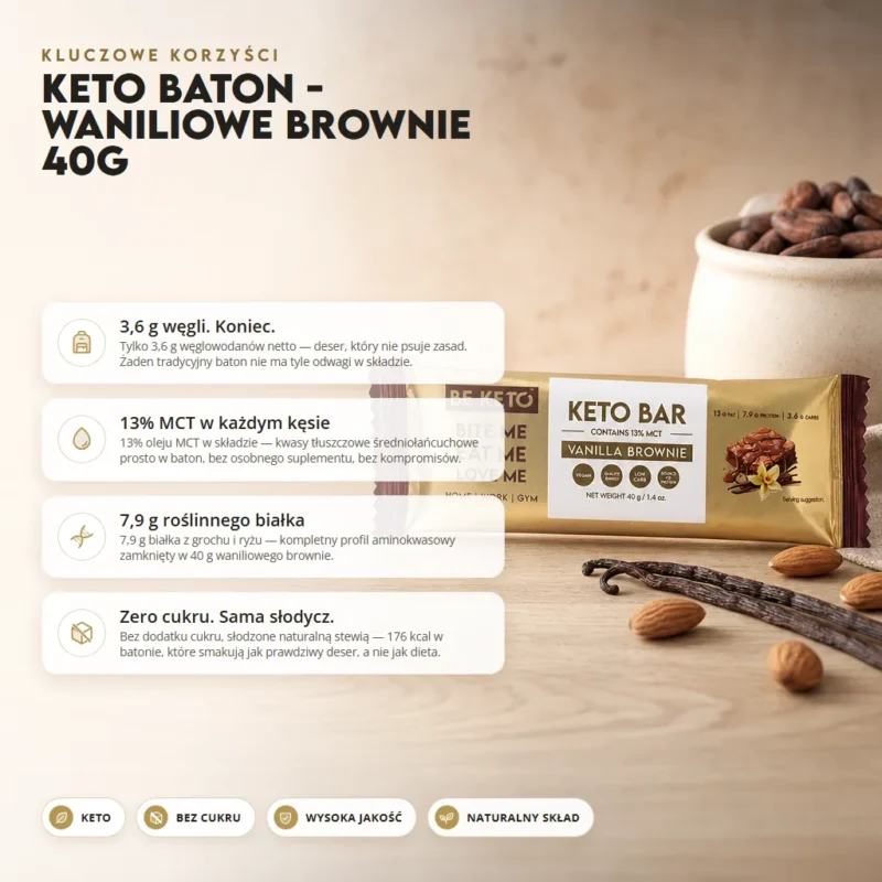 Keto Baton – Waniliowe Brownie 40g