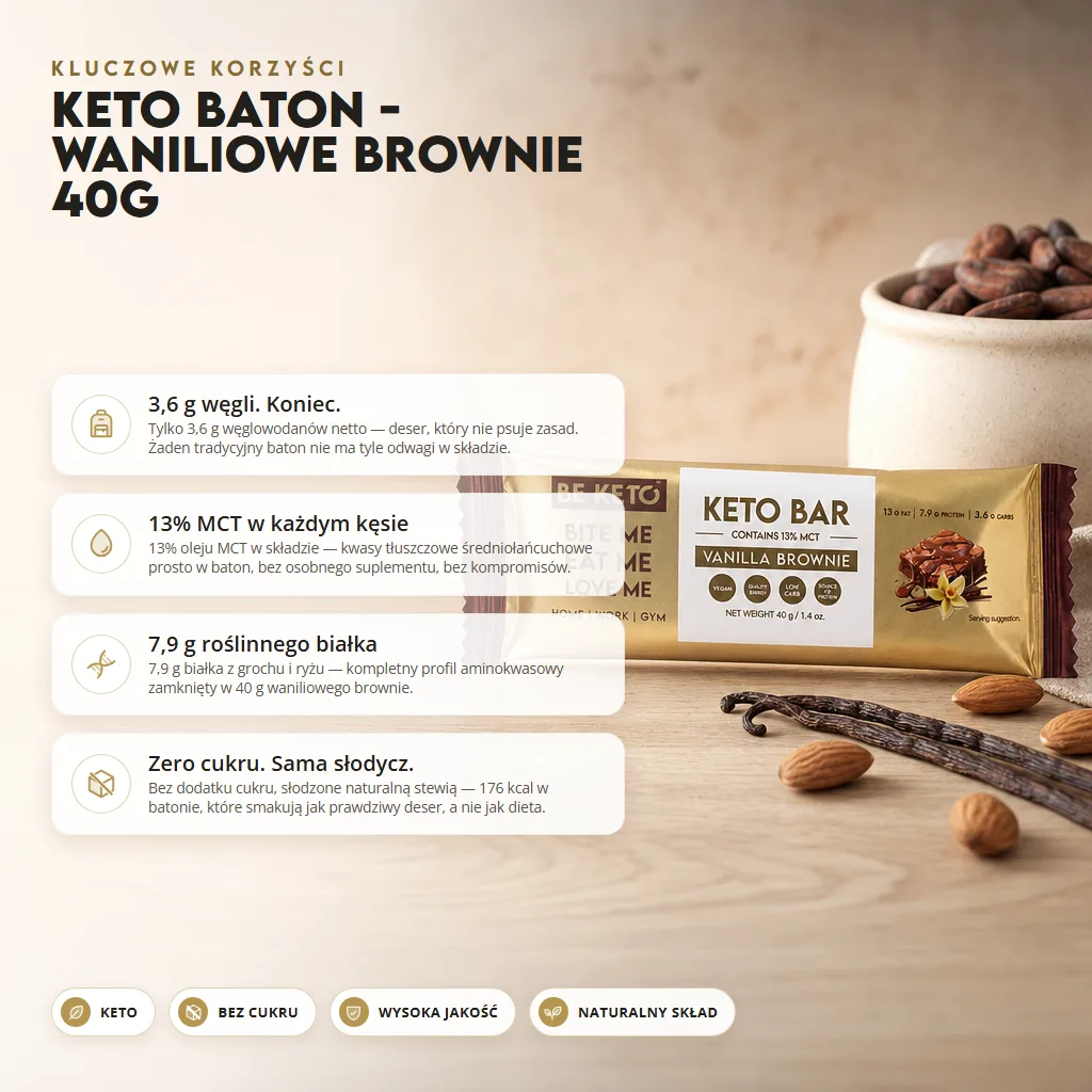 Keto Baton – Waniliowe Brownie 40g