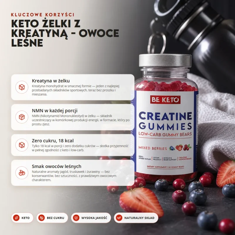 Keto Żelki z Kreatyną – Owoce Leśne – Benefit Keto Żelki z Kreatyną – Owoce Leśne