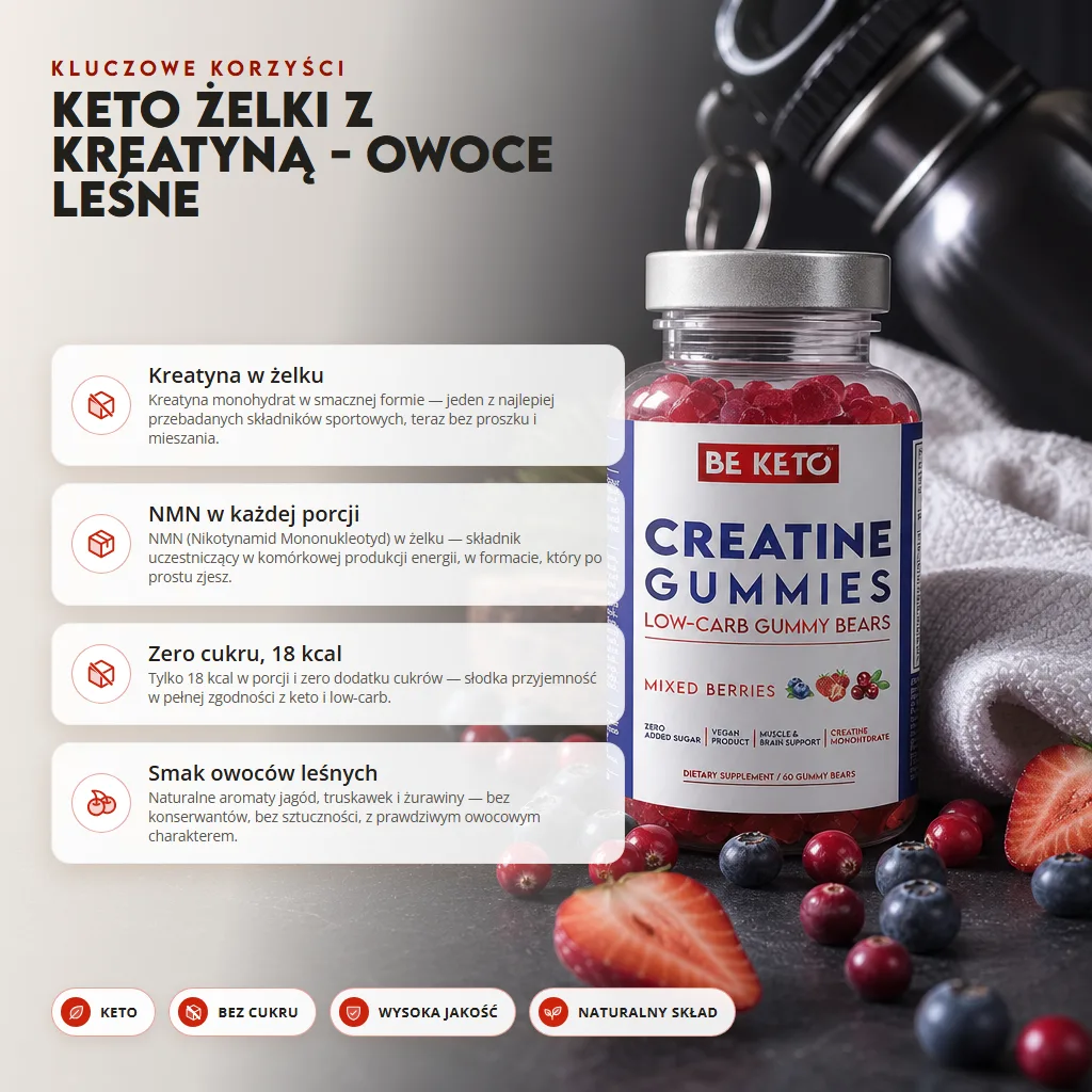Keto Żelki z Kreatyną – Owoce Leśne