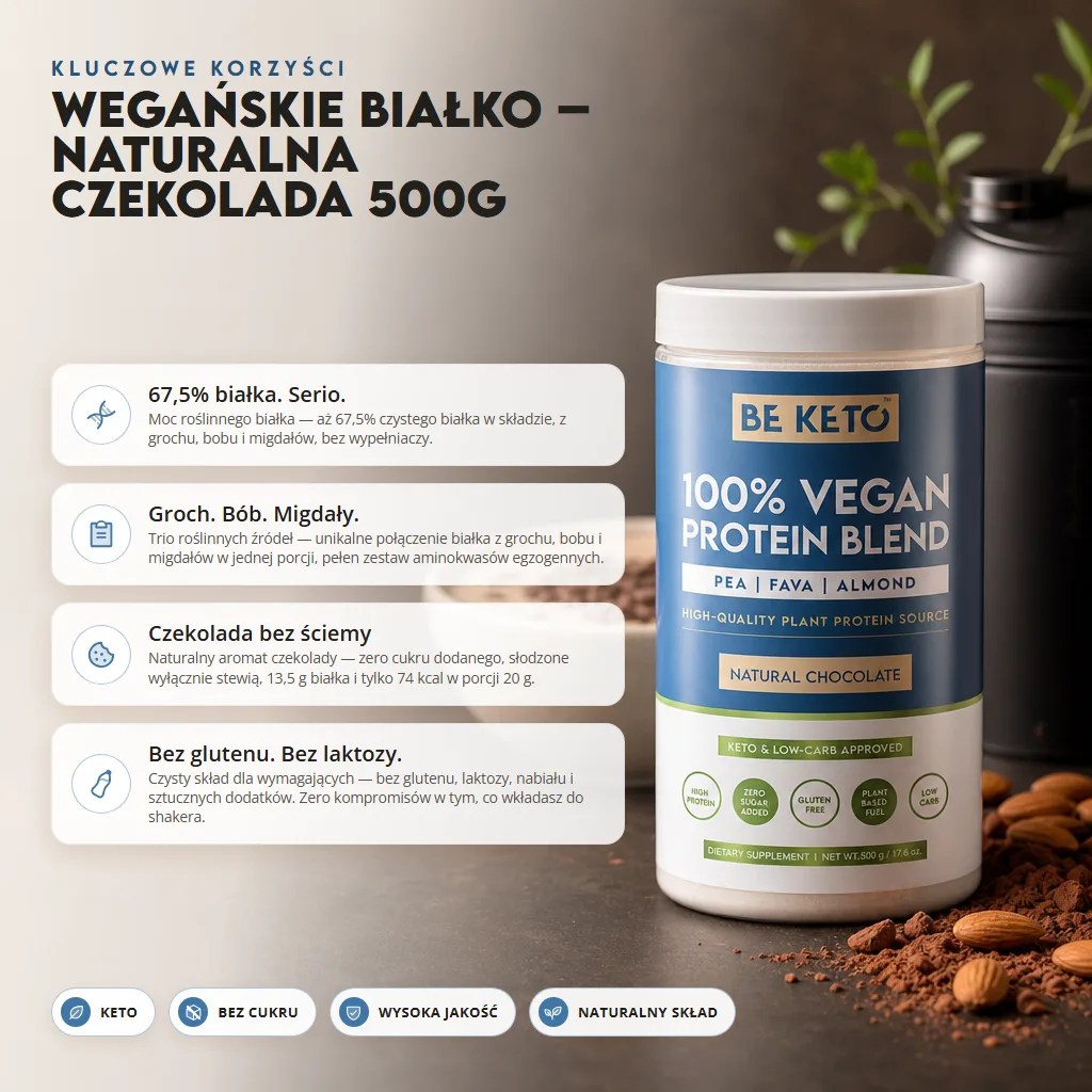 Wegańskie Białko – Naturalna Czekolada 500g