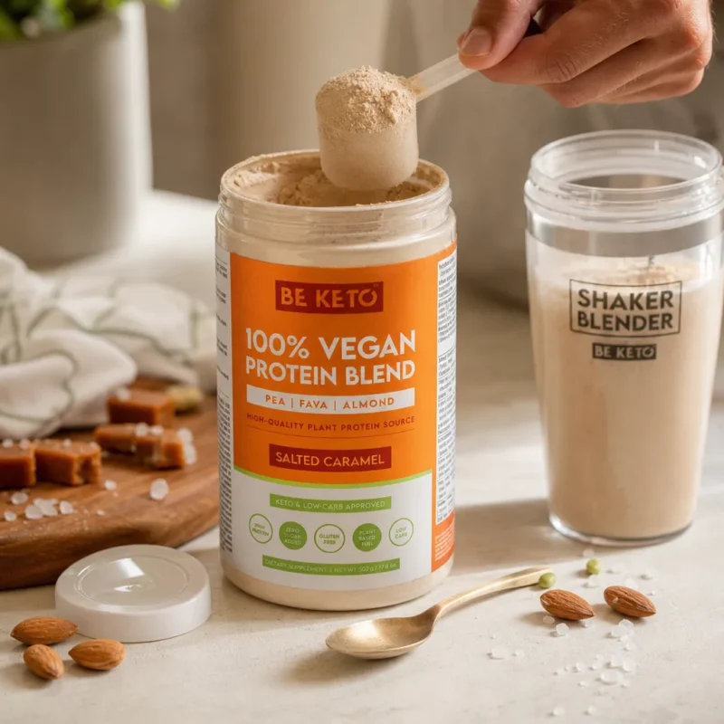 Wegańskie Białko – Słony Karmel 500g – Lifestyle 1 Wegańskie Białko – Słony Karmel 500g