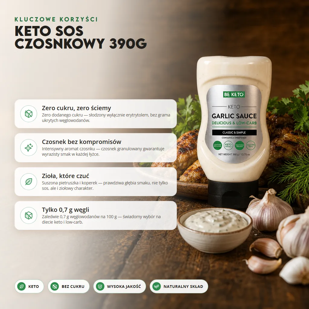 Keto Sos Czosnkowy 390g